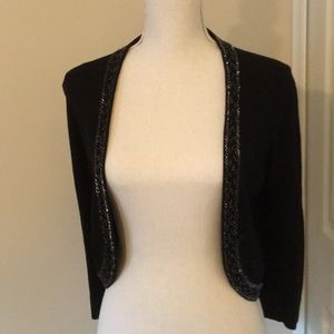Black 3/4 sleeve cardigan with sequins